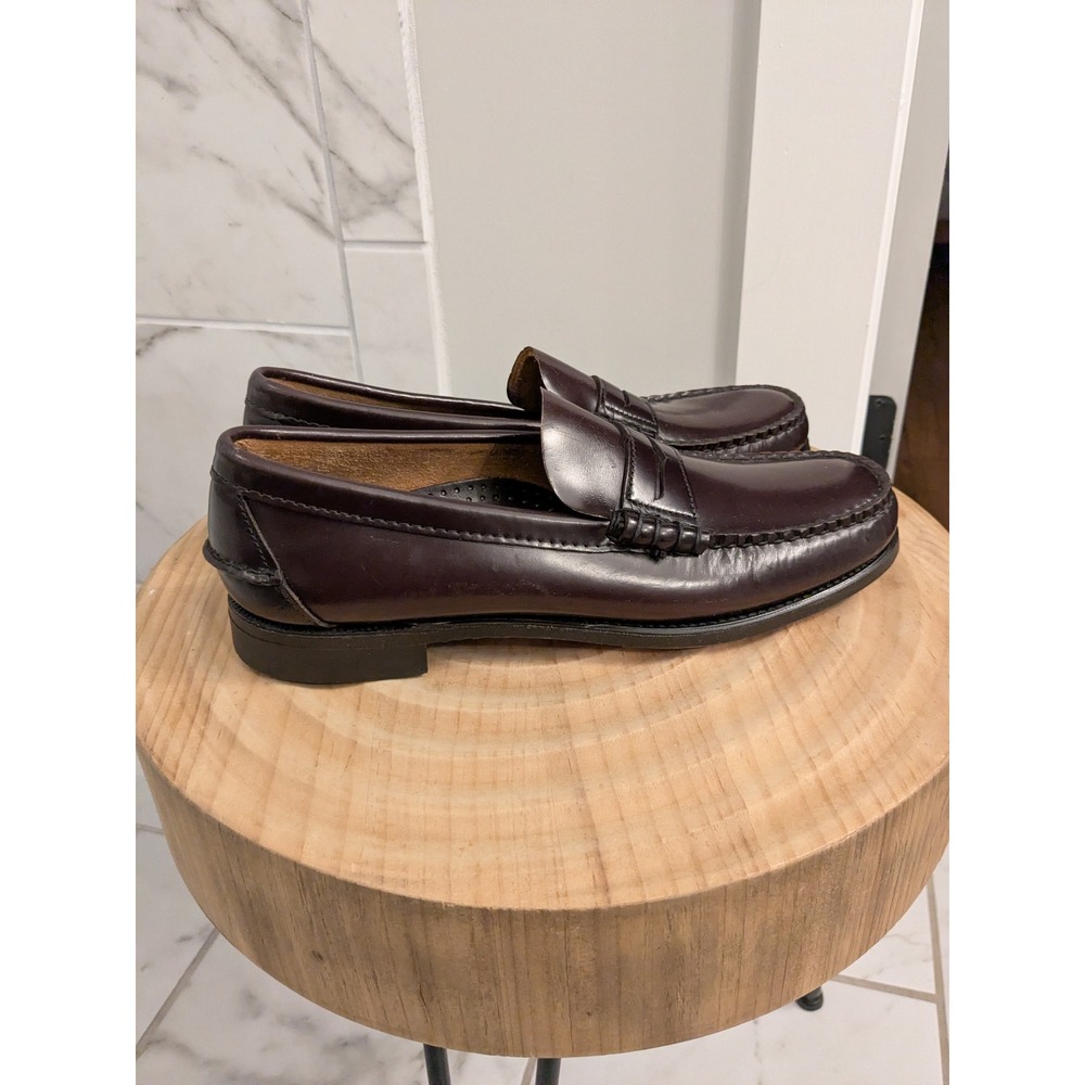 Sebago Classic Penny Loafers Burgundy Leather Handsewn USA Men Size 11‎